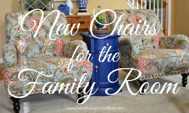 Changing the family room decor starting with new chairs from Pier 1 :: WorthingCourtBlog.com