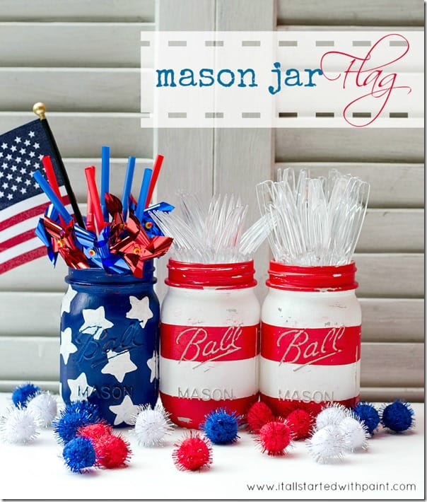 Patriotic mason jars