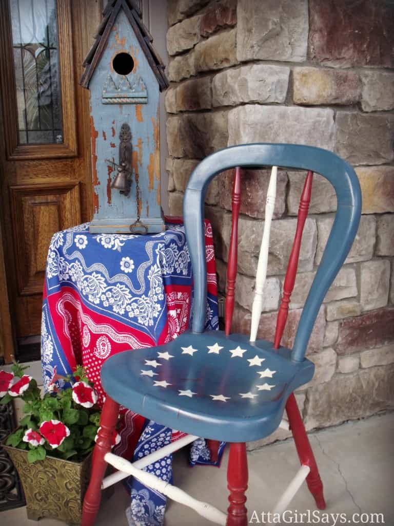 Patriotic painted chair