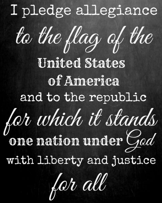 Free printable for July 4th - Pledge of Allegiance