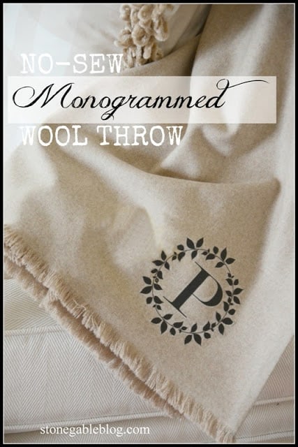 No-sew monogrammed throw