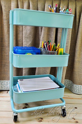 Portable homework organizer cart