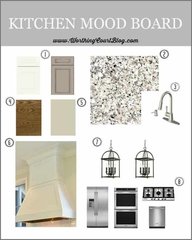 Kitchen mood board and remodeling plan || WorthingCourtBlog.com