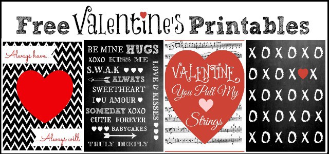 Four free Valentine's Day printables