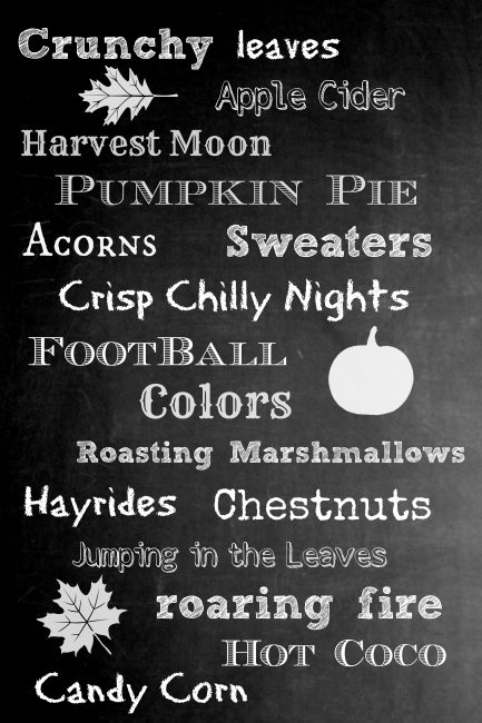 Free fall chalkboard printable