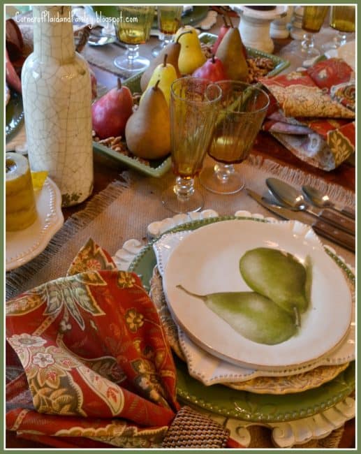 Pear and Paisley fall tablescape