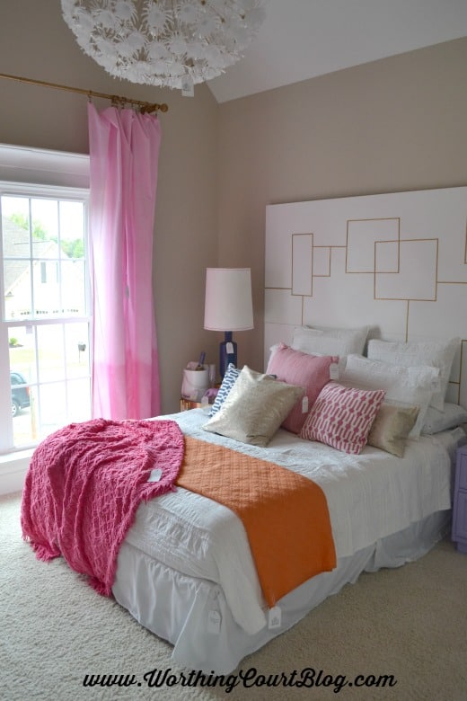 Girl's bedroom with mid-century modern design details