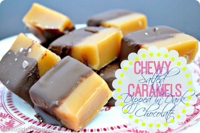 Recipe for Chewy Salted Caramels Dipped in Dark Chocolate