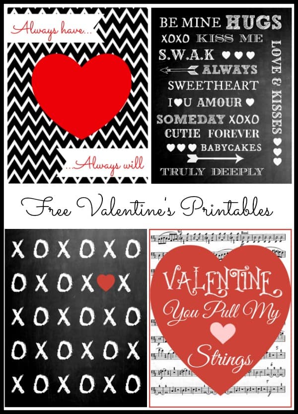 Valentine printables collage