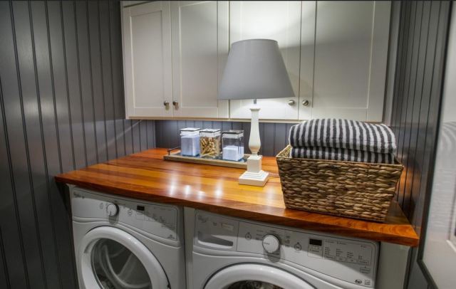 Lots of style in a small laundry room