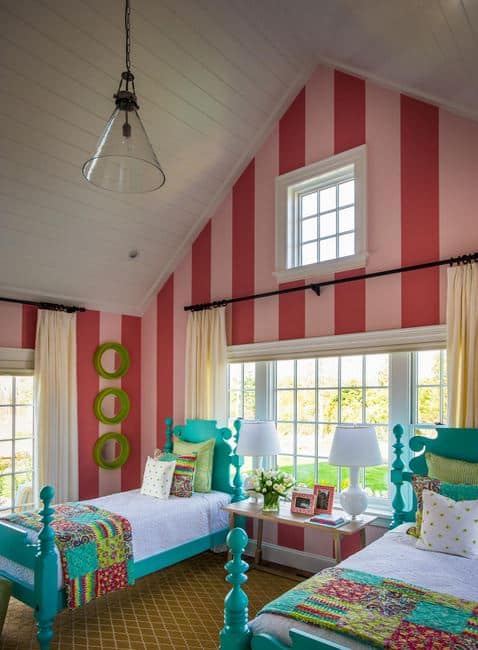 A bright a colorful child's bedroom