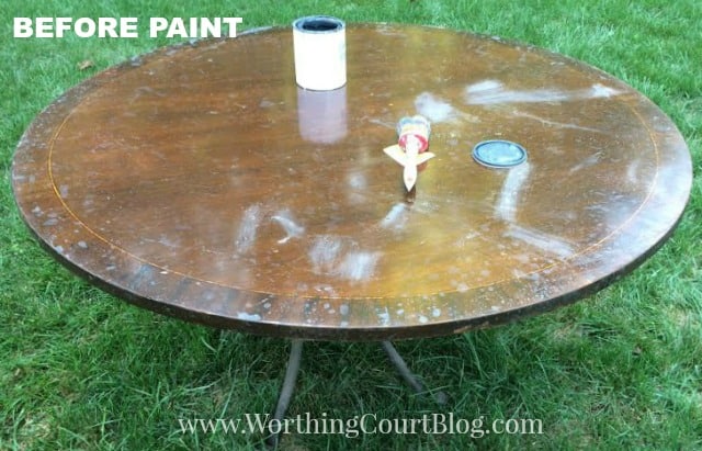 round table top before painting and turning into a huge wall clock