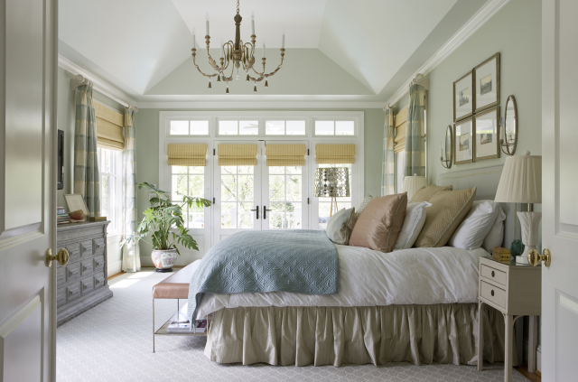 A soothing and serene master bedroom by Ivy Lane interior designers