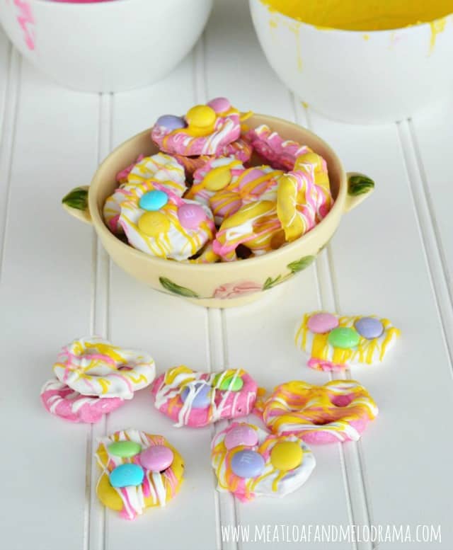 Easy Candy Coated Pretzels for Spring