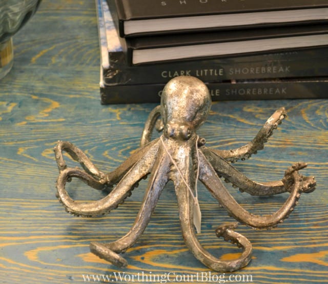 A cute burnished metal octopus