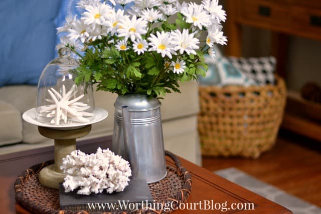 Summer coffee table vignette