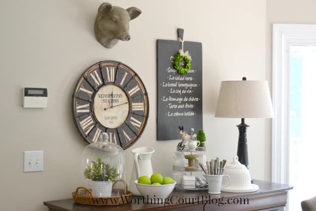 Farmhouse kitchen vignette and wall grouping