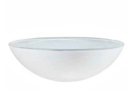 Pure Snow Glass Vessel Sink from Floor & Deocr