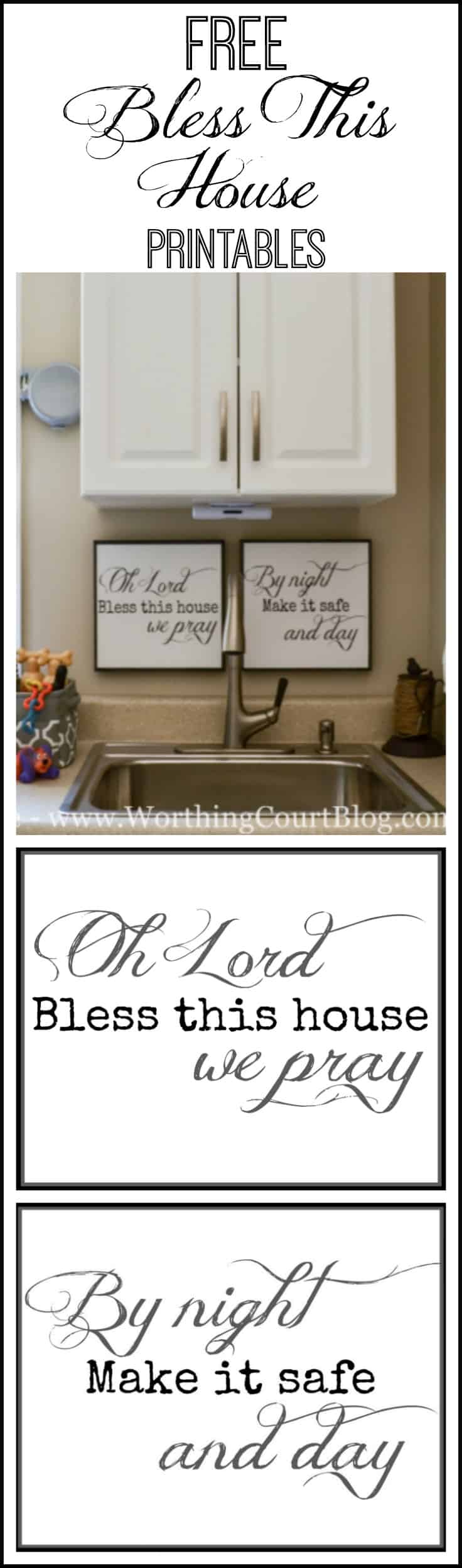 Free "Bless This House" Simple Prayer Printables. Available in 8"x10" and 11.5" square sizes.