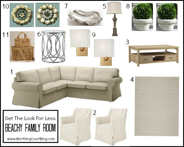 How to recreate a beach family room on a budget