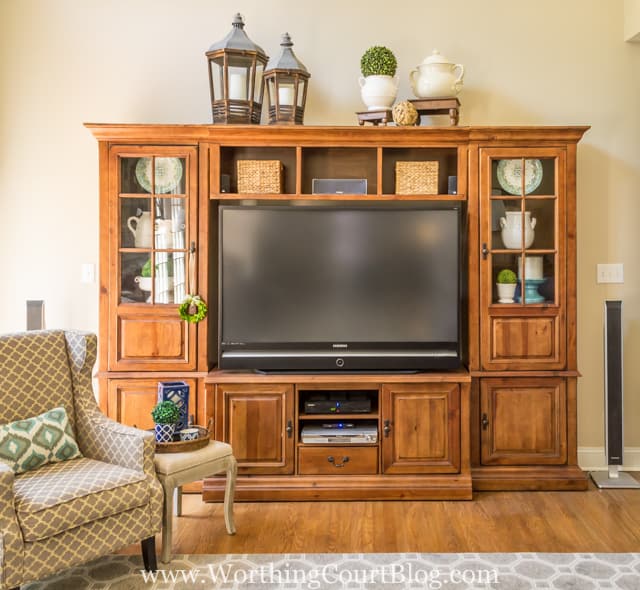 Entertainment center BEFORE the makeover