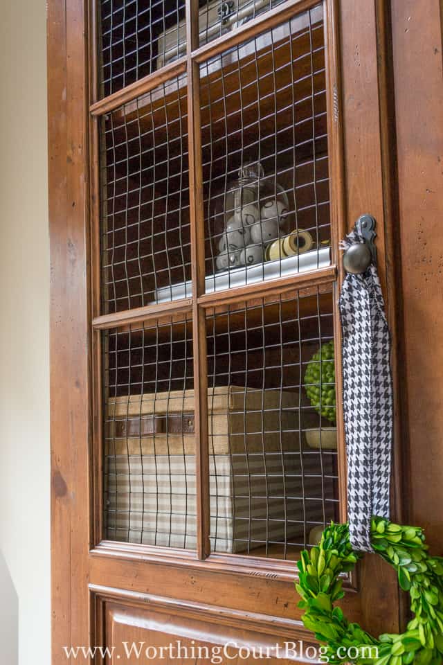 Use cage wire in the place of glass in cabinet doors