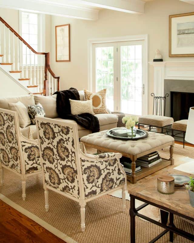 A pair of matching chairs work well in a small family room.