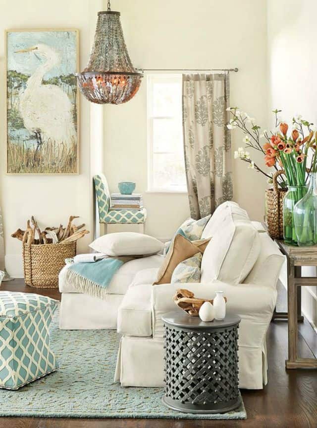 Using light colors in a small family room can give it a light and airy feel