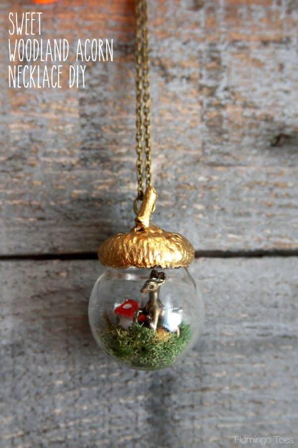 How to make a sweet woodland acorn necklace