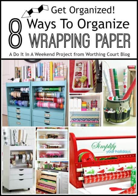 Eight ideas for organizing your wrapping paper and supplies