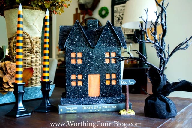 Get the Pottery Barn look for less with my diy Pottery Barn inspired Halloween house. Quick and easy!