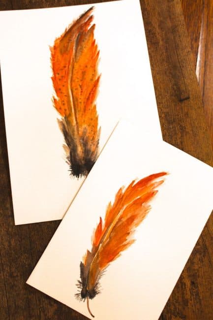 DIY Watercolor Feathers