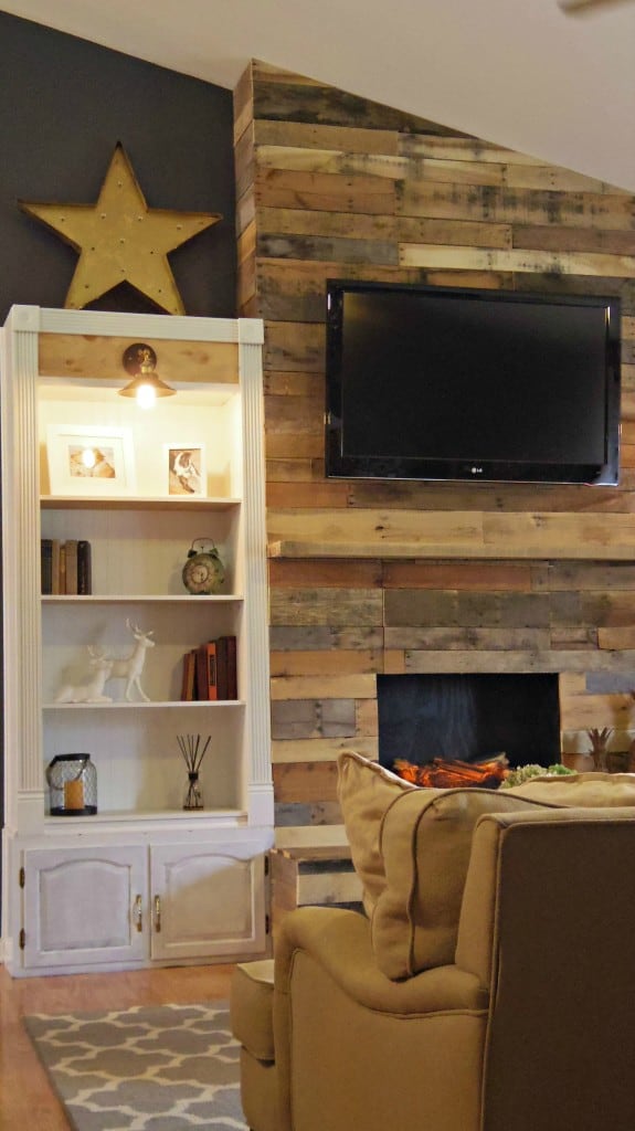 DIY Pallet Wood Fireplace