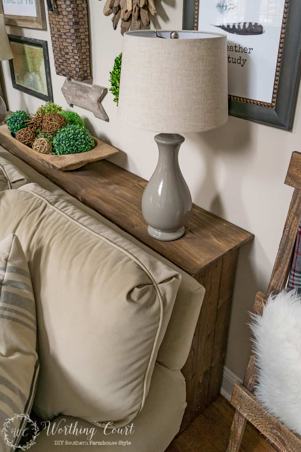 DIY Rustic Sofa Console Table