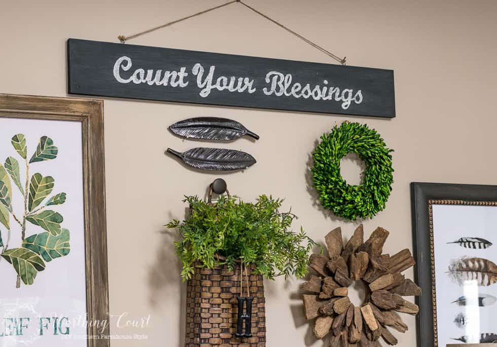 DIY 'Count Your Blessings' Chalkboard Sign