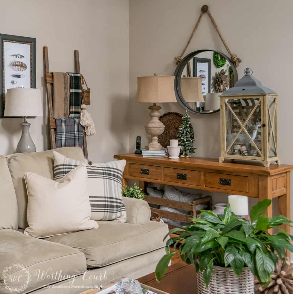 Rustic Gallery Wall Above The Sofa