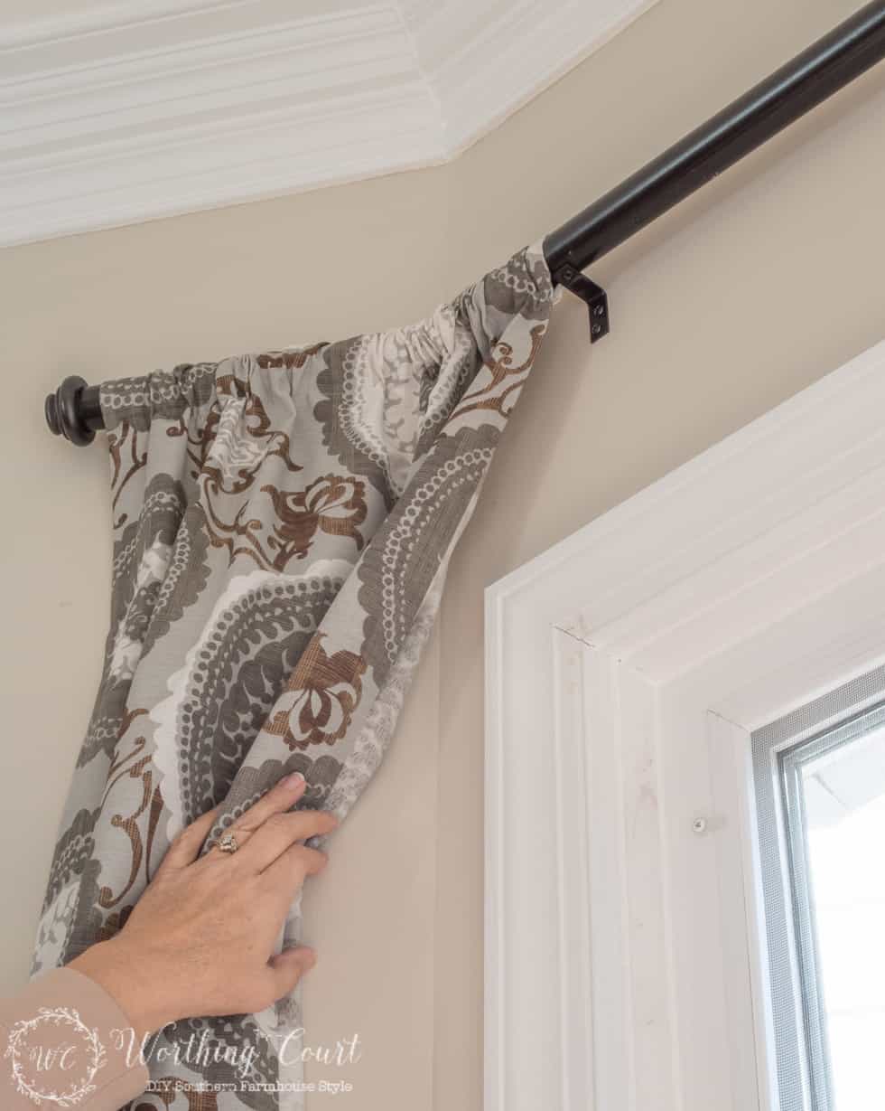 DIY Cheater Bay Window Drapery Hardware