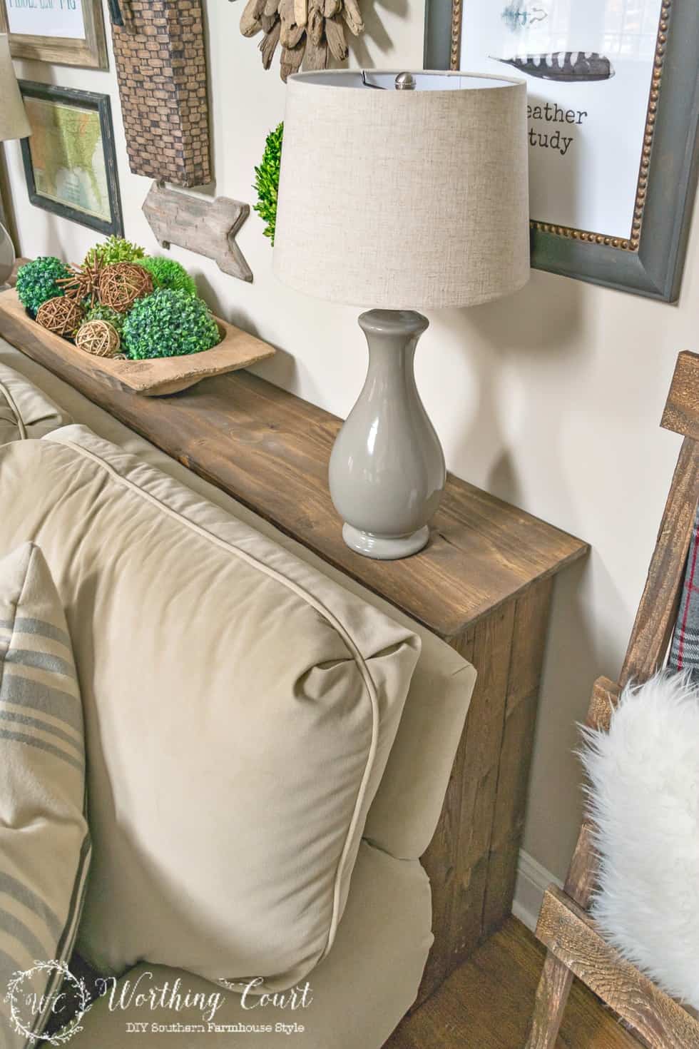 How To Build A Rustic Sofa Table - Worthing Court | DIY Home Decor Easy