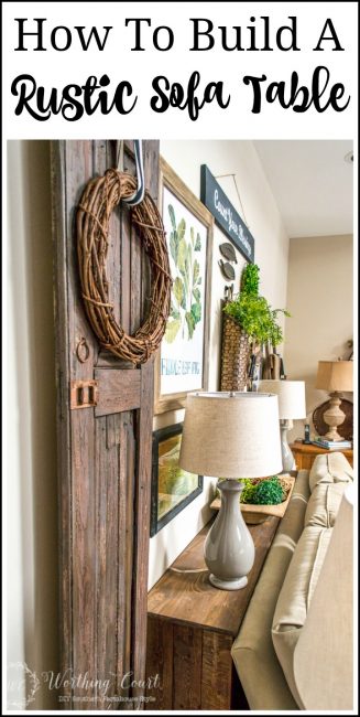 How To Build A Rustic Sofa Console Table