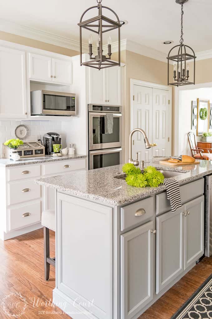 Farmhouse style kitchen with spring touches