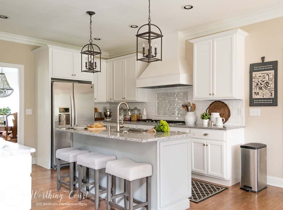 Farmhouse style kitchen with spring touches