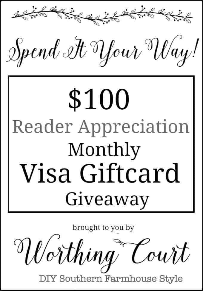$100 Visa Giftcard Giveaway Brought To You By Worthing Court Blog. Just comment to enter!