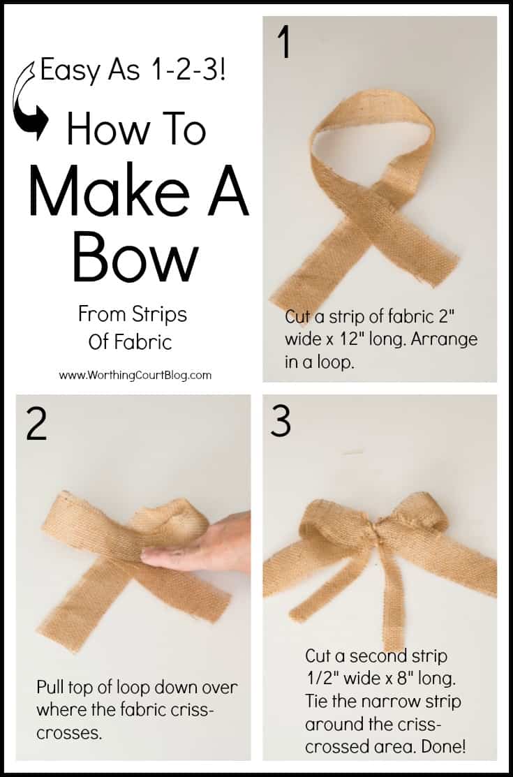 How to make a bow from strips of fabric or ribbon.