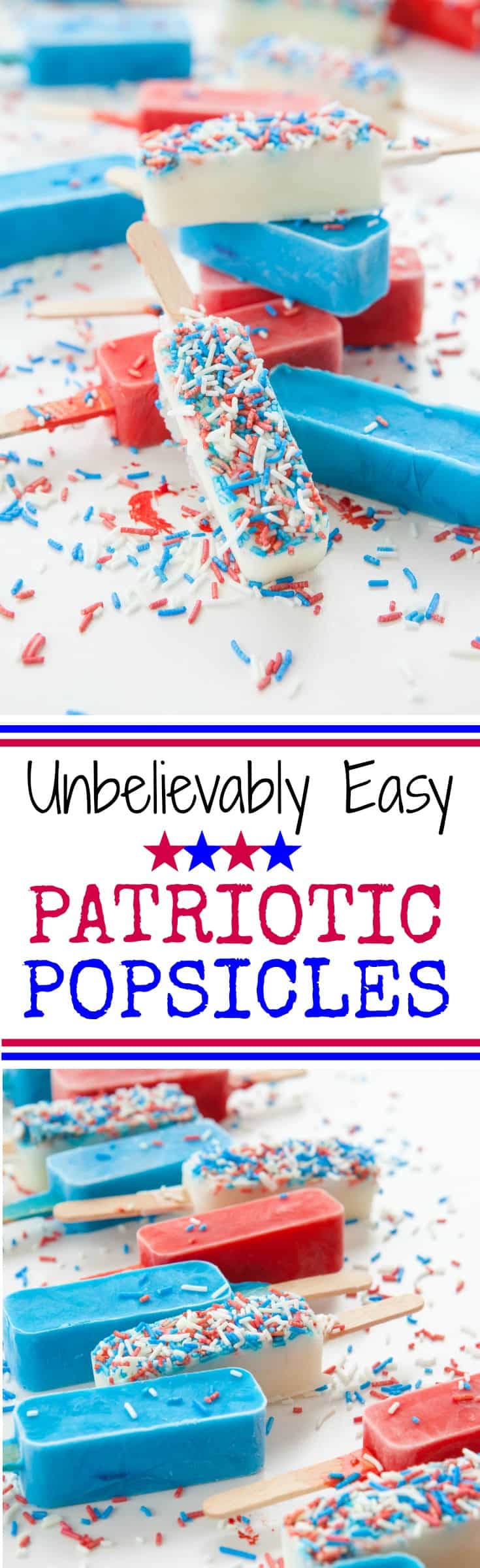 How to make red, white and blue patriotic popsicles for Memorial Day, Flag Day, July 4th or any time of year!