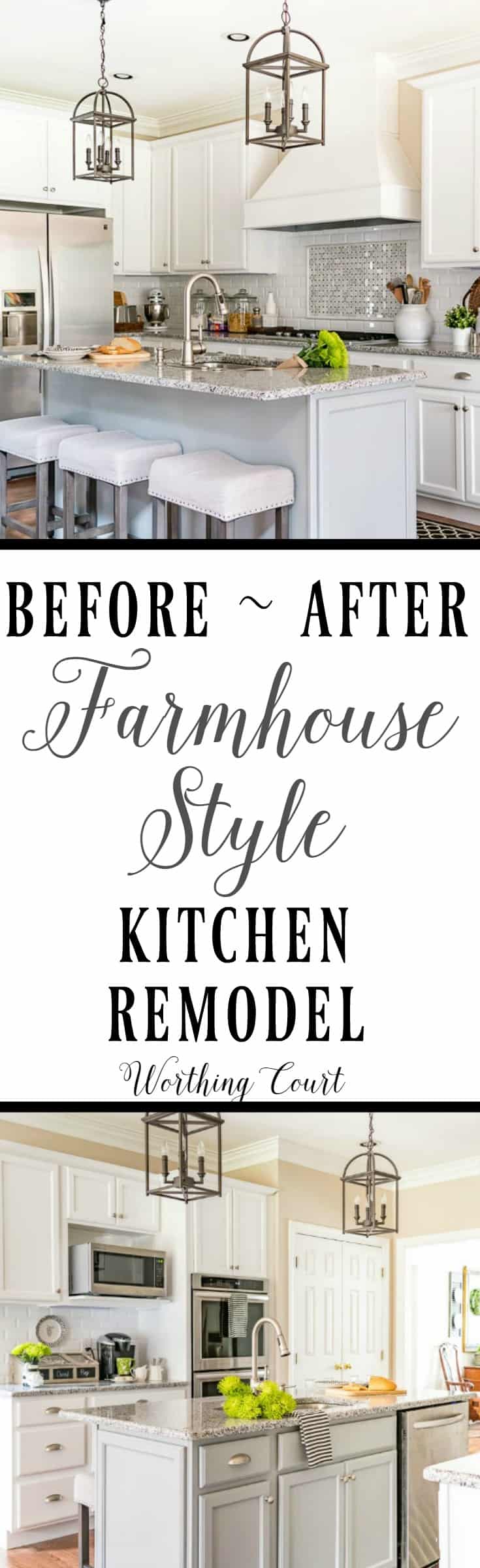 Before and After Farmhouse Style Kitchen Remodel || Worthing Court