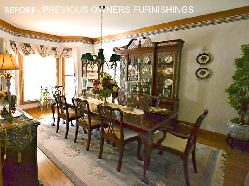 Dining Room Before with previous owners furnishings