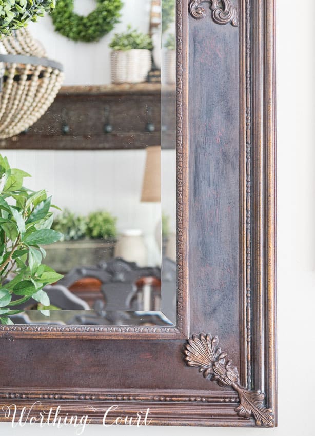 How To Redecorate A Dining Room - use stain to tone down garish gold tones on the frame of a dated mirror