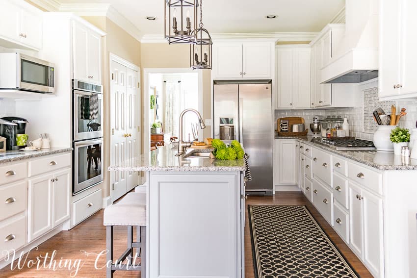 Farmhouse style white kitchen remodel