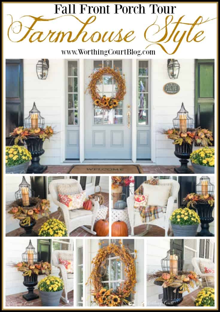 Farmhouse fall front porch tour || Worthing Court