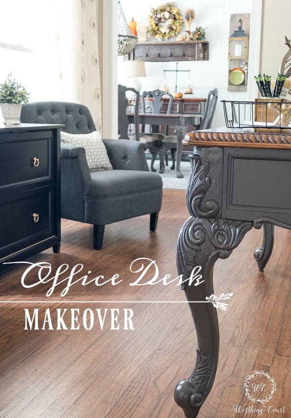 Farmhouse Style Home Office Desk Makeover || Worthing Court